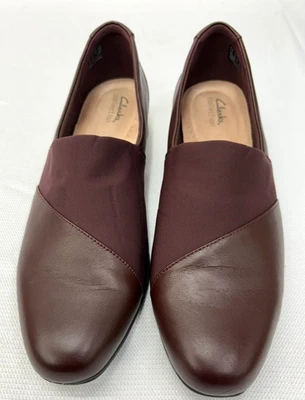Коллекция от Clarks женщин размер 12 Вт бордовый кожаные туфли плоскостях мокасины карьера - Изображение 1 из 4