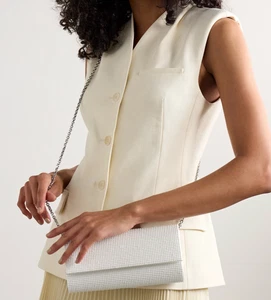 Judith Leiber Couture Clutch Perry Satin mit Kunstperlenverzierung Neu - Bild 1 von 12