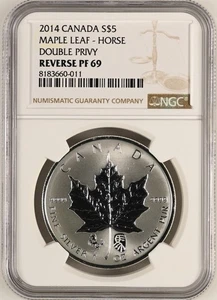 CANADA $5 2014 NGC PF69 Silver Maple Leaf Double Horse Privy Hieroglyphic - Picture 1 of 10