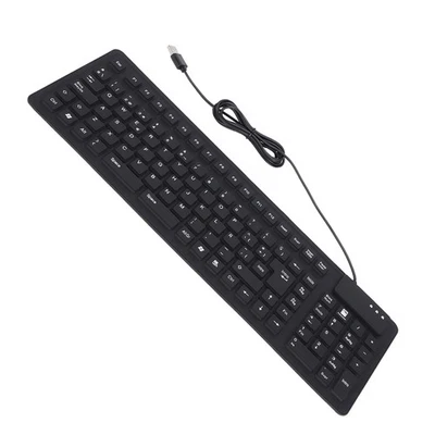 .Keyboard 108 Key Spanish USB Wired Foldable Quiet Waterproof Dustproof Silicone - Image 1 of 4