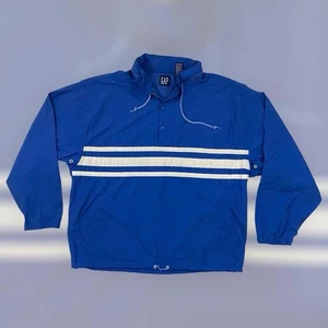 De Colección Años 90 GAP Anorak Pullover Rompevientos Chaqueta Adulto XL Azul Blanco Raro Nylon - Imagen 1 de 7