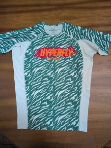 Hyperfly MMA Combat Training Rashguard Shirt Green Tiger Stripe Flame Large  - Picture 1 of 12