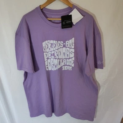 Mercedes Tshirt Top Officiel AMG Pertronas Formule 1 Violet Homme L Large Neuf avec étiquette - Photo 1/4