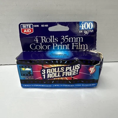 Rite Aid 400 asa coolor Film Lot of 4 Rolls Expired 12/2005 - Image 1 of 4