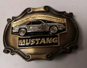 Vintage Raintree 1970's Mustang Belt Buckle Bronze Gold Bin 1 - Picture 1 of 3