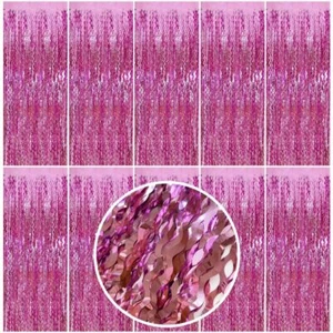Pink Foil Curtain Backdrop Happy Birthday Decorations for Women Bachelorette ... - Picture 1 of 7