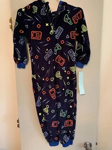 Cat and Jack Children's Hooded Sleepwear, Blue with multicolor design, NWT 4/5 - Picture 1 of 4
