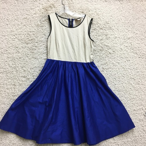 Abito Kate Spade 4 Adulto Blu Mini Fit Svasato Senza Maniche Elasticizzato Linea A Donna