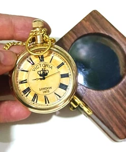 Reloj Bolsillo Premium Antiguo Latón -2" Clásico Estilo Elgin Coleccionable Mejor Regalo - Imagen 1 de 7
