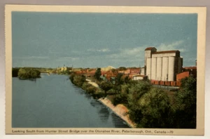 Postal vintage Hunter Street Bridge, río Otonabee, Peterborough, Ontario ON - Imagen 1 de 2
