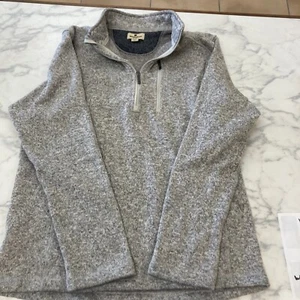 Woolrich Heather-Grey Quarter Zip Flannel Pullover SZ-LG - Picture 1 of 9
