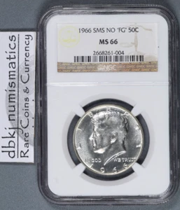 1966 SMS Kennedy Half Dollar 50¢ - No "FG" - NGC MS66 - Picture 1 of 6
