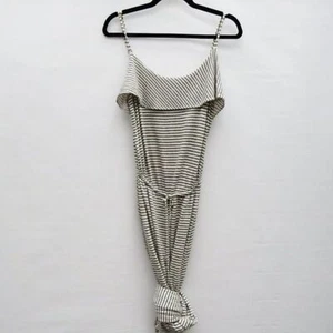 Soft Joie Womens Small Gray Boho Neutral Boxer Stripe Jersey Maxi Dress - Picture 1 of 11