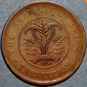 1919 China 20 Cash TWENTY CASH six characters with flower Y# 400.2-8 - Picture 1 of 2