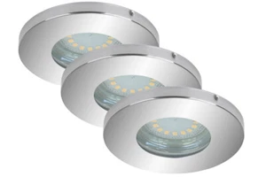 3 Fl. LED Einbauleuchten Set Chrom IP44 Badleuchte Bad Lampe - Bild 1 von 4