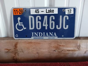 2012 Handicapped Indiana License Plate D646JC - Picture 1 of 10