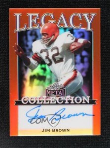 2023 Leaf Metal 2022 Legacy Collection Orange Prismatic Auto 9/9 Jim Brown HOF