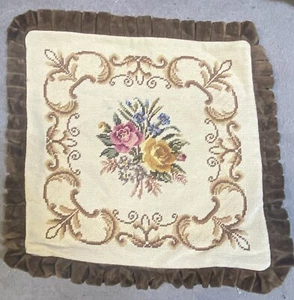 vintage Needlepoint French cushion cover 40x44cm - Picture 1 of 6