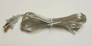 8' SILVER LAMP CORD SET POLARIZED PLUG 18/2 SPT-1 LAMP PART NEW 30264J - Picture 1 of 4