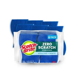 Scotch-Brite Non-Scratch, Zero Scratch Scrub Sponges, 6 Sponges - Picture 1 of 9