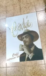 Bel Quadro A Specchio Pubblicitario Da Collezione Caffè Espresso il Padrino - Picture 1 of 7