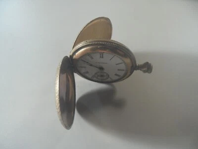 E3-26 Antiue pocket watch gold filled GF Waltham fancyy engraving design - Imagem 1 de 4