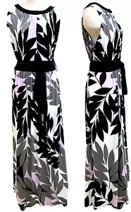 NEW Stitch Fix Wisp Calla Knit Maxi Dress GRAY & PINK FLORAL PLUS SZ 22W - Picture 1 of 9