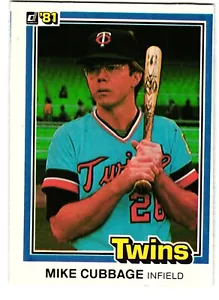1981 Donruss #492 Mike Cubbage, Minnesota Twins - Bild 1 von 2