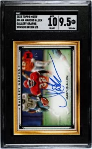 2024 Topps Motiv Marcus Allen Galerie Grafiken Winsor grün Autogramm #3/5 Chiefs - Bild 1 von 2