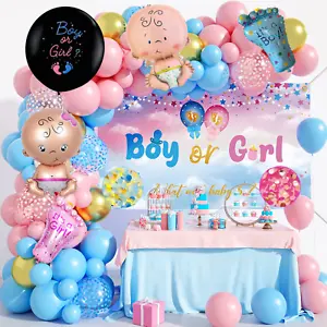 Baby Shower Party Balloon Arch Kit Gender Reveal Garland Girl Boy Party Decor UK - Picture 1 of 72