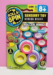 Ja-Ru ROLLER RINGZ Sensory/Fidget ASMR 3-Pack Pink/Purple/Yellow Age 8+ ~ New - Picture 1 of 2