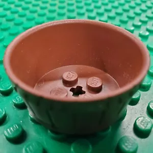 Lego 64951 Behälter Fass halb groß mit Achsloch rötlich braun - Bild 1 von 3