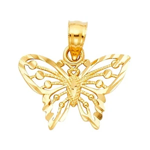 14K Yellow Gold Butterfly Pendant - Picture 1 of 4