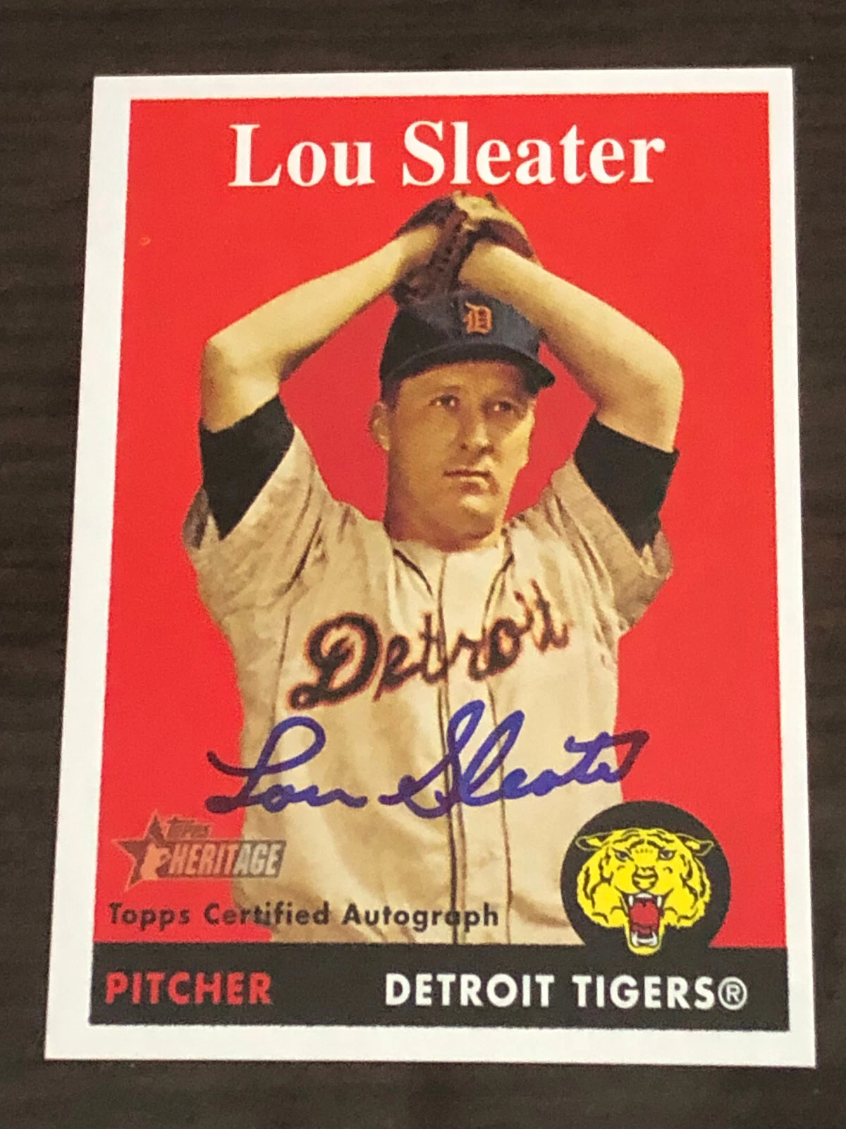 2007 Topps Heritage Real One Autographs Lou Sleater Auto Detroit Tigers #ROA-LS
