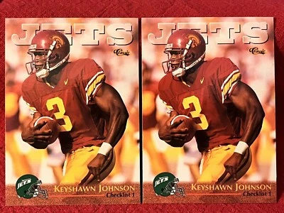 (2) 1996 Classic Keyshawn Johnson Rookie Checklist #99 USC/New York Jets - Image 1 of 2