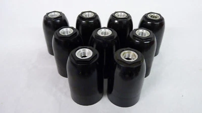 DDR alte Bakelit Lampenfassung mit E27 - Gewinde M10x1 - unbenutzter Zustand