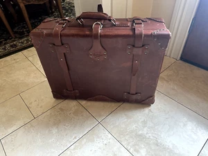 Sattelkoffer Opa Koffer Top Grain braun Leder Gepäck 27 Zoll - Bild 1 von 9