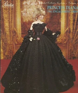 A0492$ VESTIDO DE COMPROMISO PRINCESA PARAÍSO DIANA 1981 PATRÓN CROCHET - Imagen 1 de 2