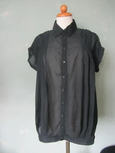 Diesel Bluse schwarz Blouson zart leicht transparent kurzarm Größe 38 M - Bild 1 von 4