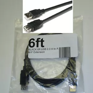 Menge 10, 10 Stück 6 Fuß USB 2.0 A Stecker ~ Buchse Verlängerungskabel/Kabel/Draht $SHdisc {SCHWARZ - Bild 1 von 1