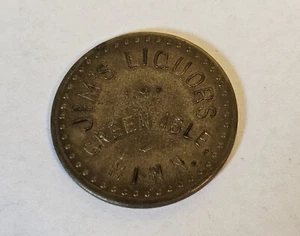 Jim's Liquors Green Isle, MN Brass Good For Token #1515 - Picture 1 of 2