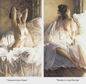 Steve Hanks "AP 38/55 Ayer y Mañana Juego de 2 Impresión Pruebas de Artista Papel) - Imagen 1 de 1