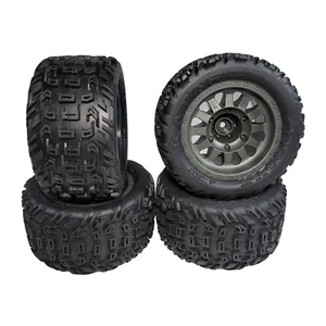 Arrma Vorteks 223s 4x4 V4 Tires & 14mm Wheels DBoots Katar Gunmetal Wheel - Picture 1 of 4
