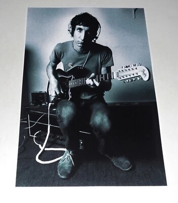 Pete Townshend The Who 1968 b/w with 12 String Guitar Poster 19"x13" - Image 1 of 2