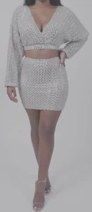 Glam Skirt Set Silver - Picture 1 of 2