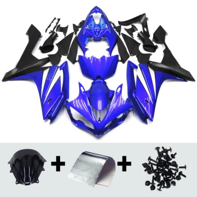 Kit de carenados ABS para Yamaha YZF-R1 2007 2008 YZF1000 R1 07 kit de carrocería azul negro Foto 1 de 4