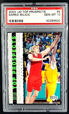 UD Upper Deck Top Prospects #4 2003 Darko Milicic radiocontrol novato PSA 10 gemas MT POP 23 Foto 1 de 4
