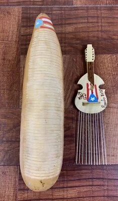 Guiro Artesanal Corte Original 9”-11”+ From Puerto Rico Y Puyero Cuatro Design - Image 1 of 4