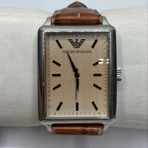 Men's Emporio Armani Classic Tank Stainless Steel Watch - Picture 1 of 5