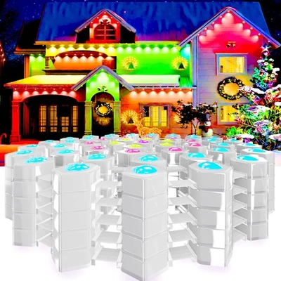 Luces LED RGBW permanentes para exteriores con aplicación y control remoto 200 pies luces de alero inteligentes Foto 1 de 4